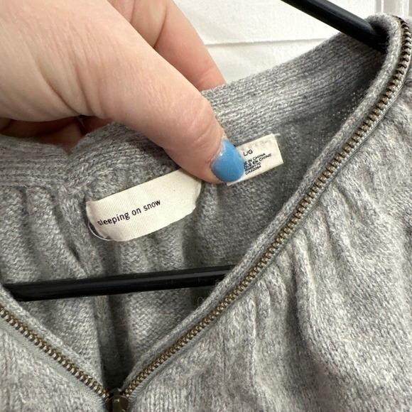 Anthropologie Gray Cardigan with Deer Design - Picture 2 of 4